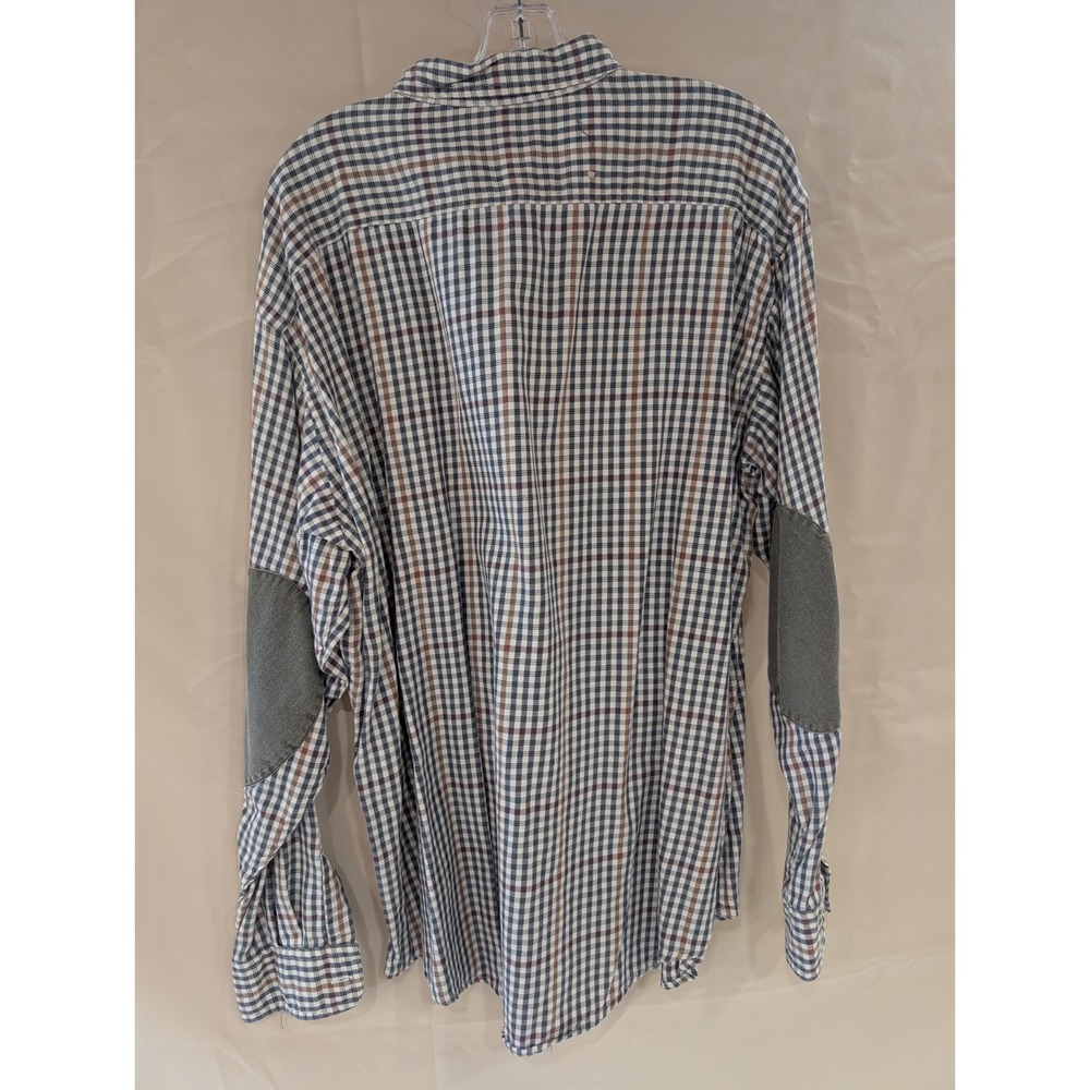 Ruff Hewn Mens XL Button Down Shirt Long Sleeve Plaid Elbow Patch Cotton - Picture 3 of 5